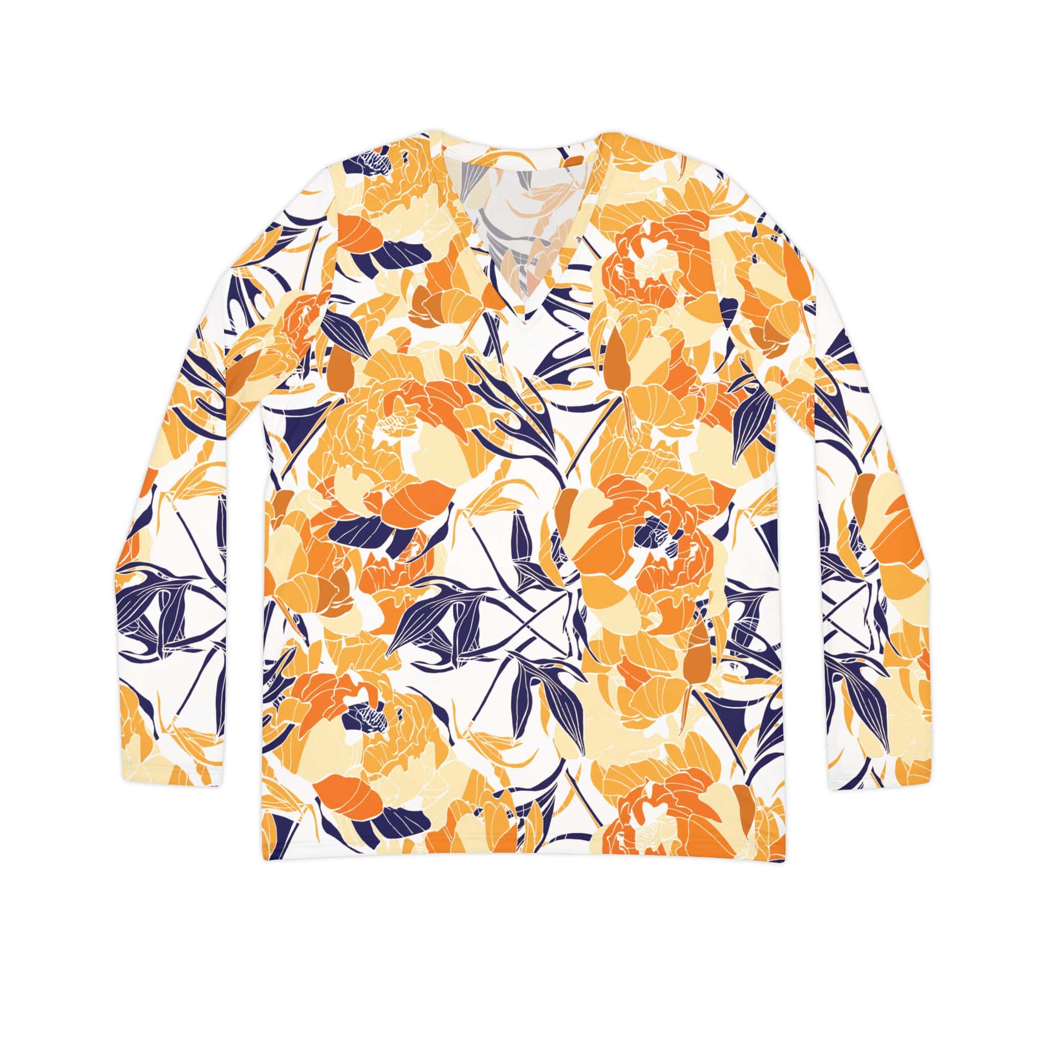 The Everyday V Neck in Apricot Bloom