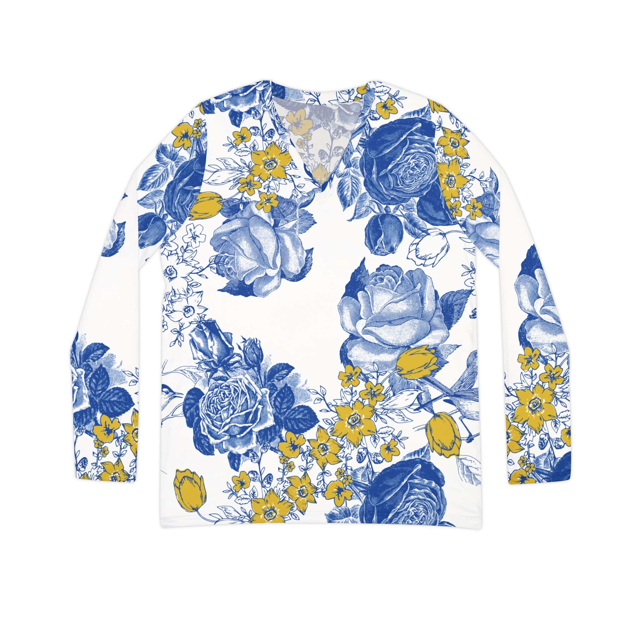 The Everyday V-Neck in Porcelain Bloom