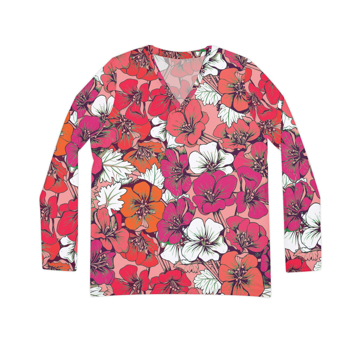 The Everyday V-Neck in Bougainvillea Pop