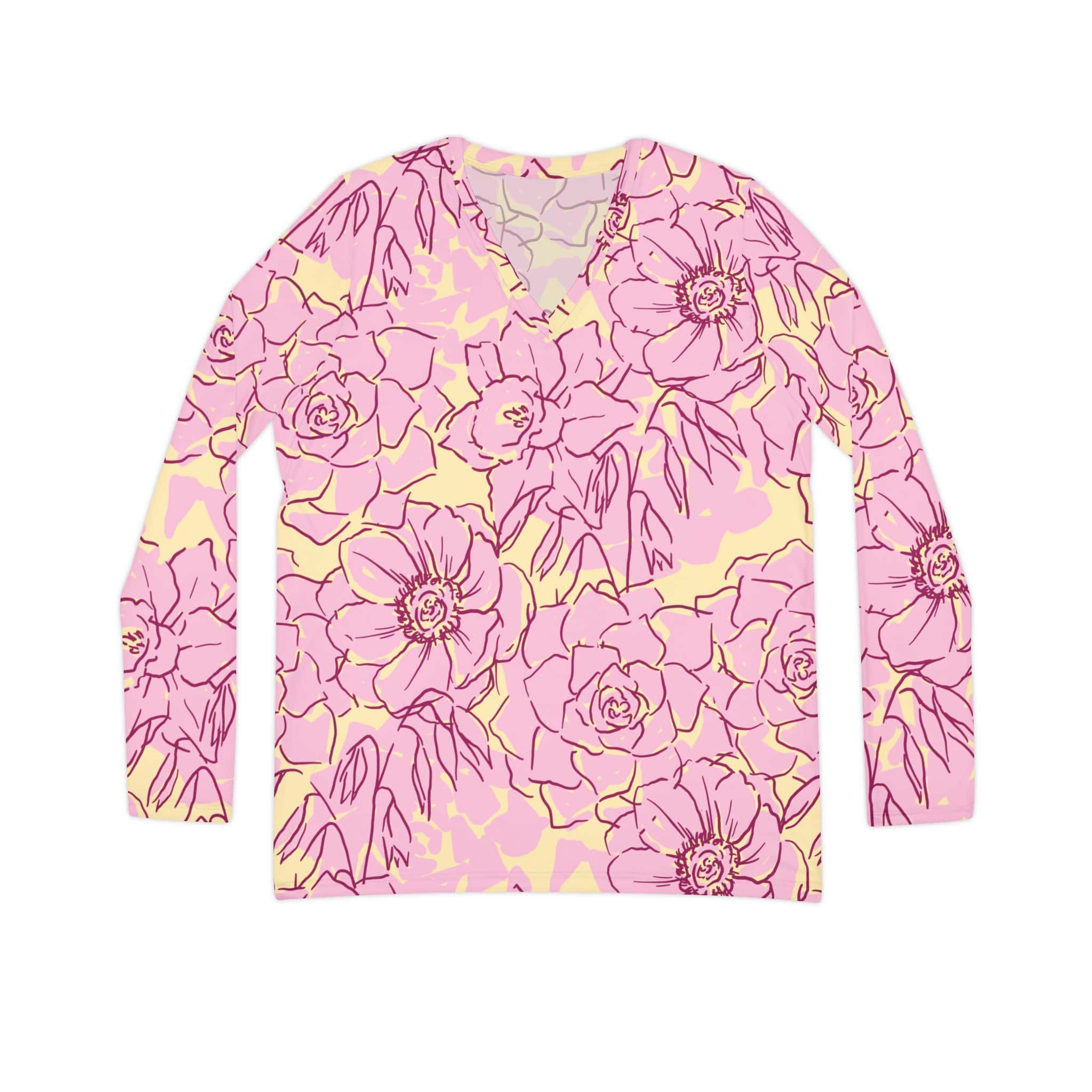The Everyday V-Neck in Blush Petals