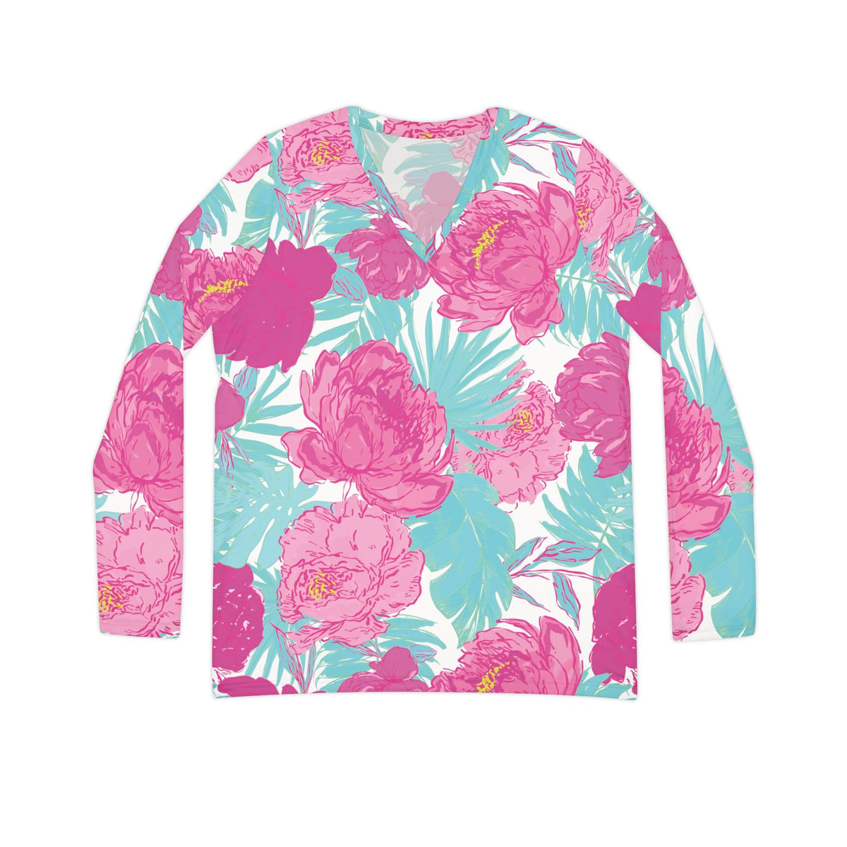 The Everyday V-Neck in Riviera Peony