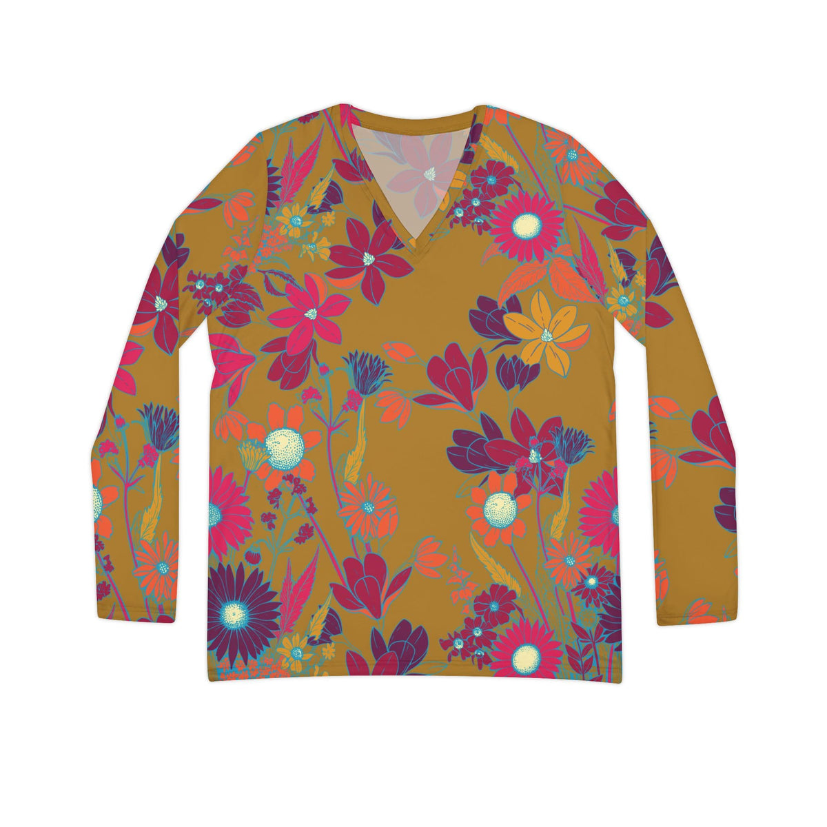 The Everyday V-Neck in Ochre Bloom