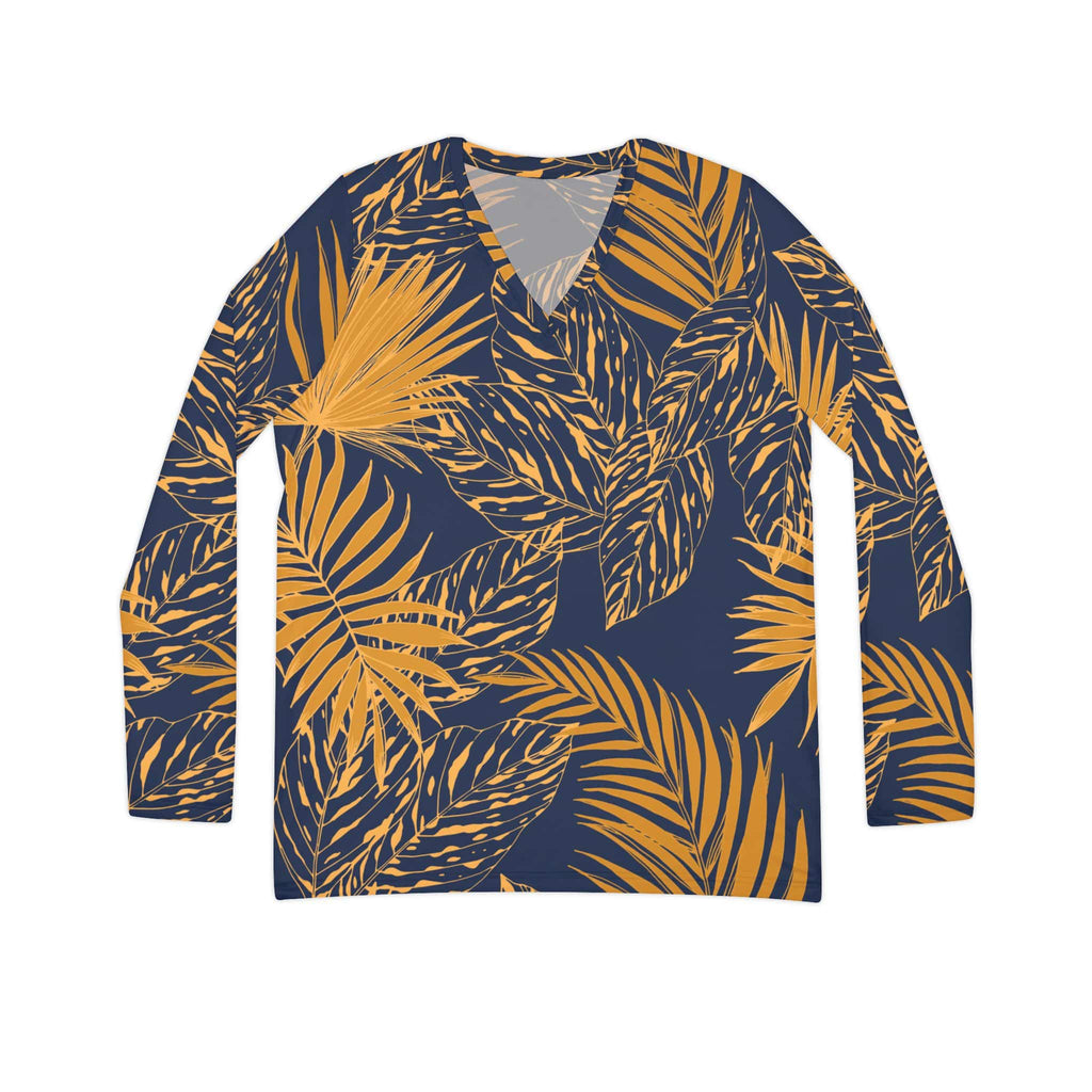 The Everyday V-Neck in Midnight Palm
