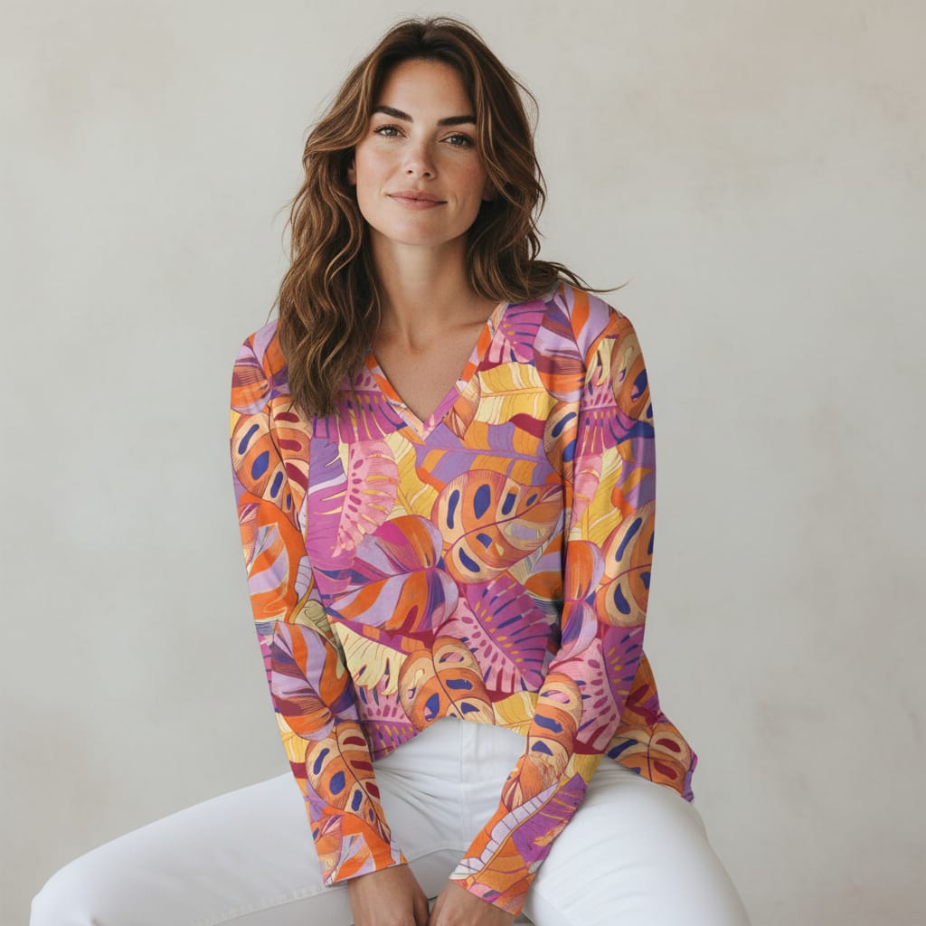 The Everyday V-Neck in Canopy Bloom