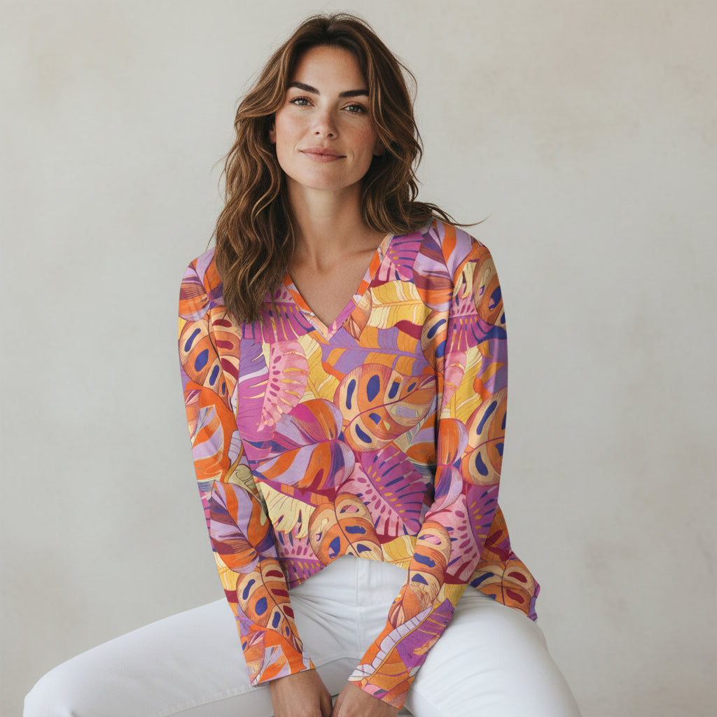 The Everyday V-Neck in Canopy Bloom