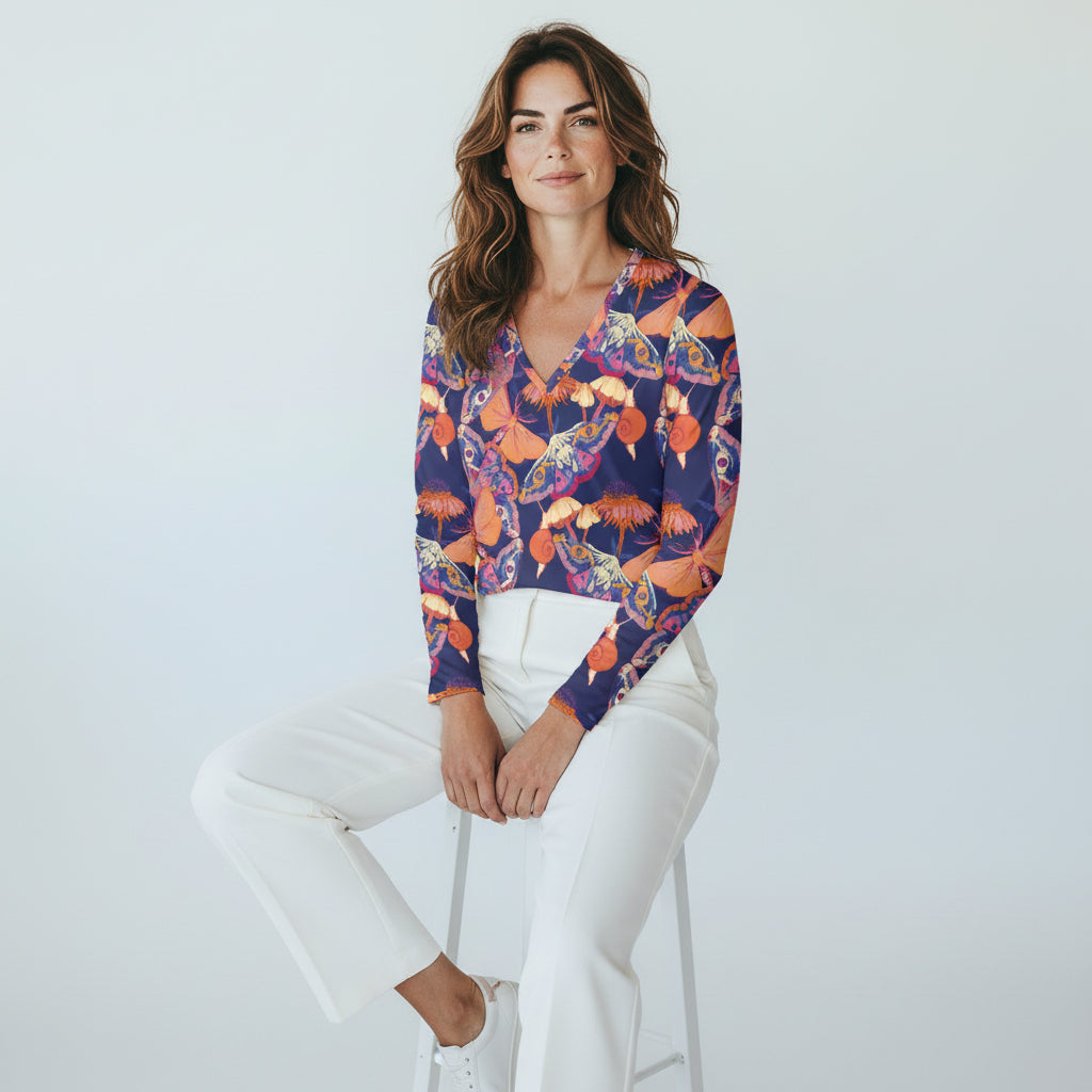 The Everyday V-Neck in Mystic Flora