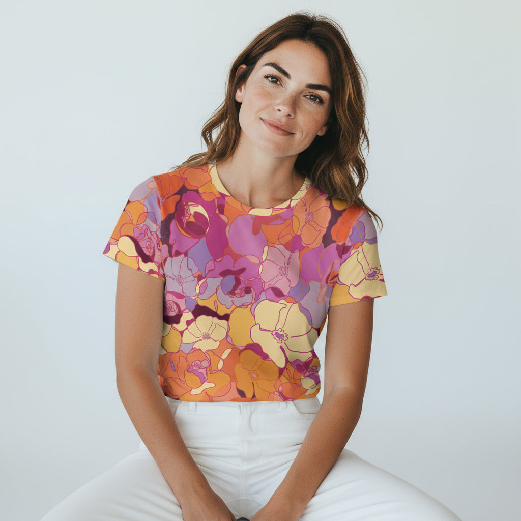 The Everyday Bloom Tee in Petal Riot