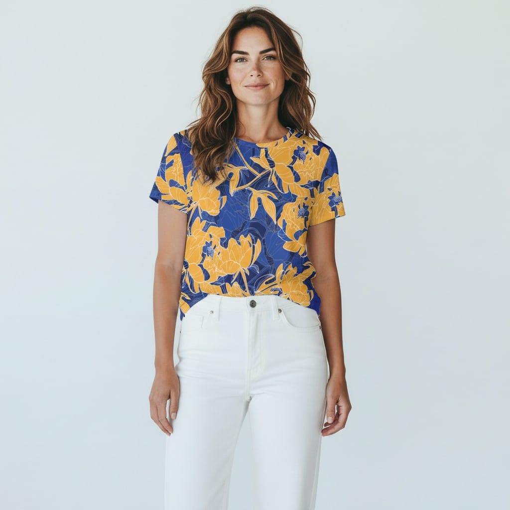 The Everyday Bloom Tee in Midnight Clementine