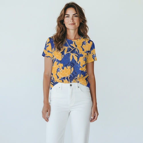 The Everyday Bloom Tee in Midnight Clementine