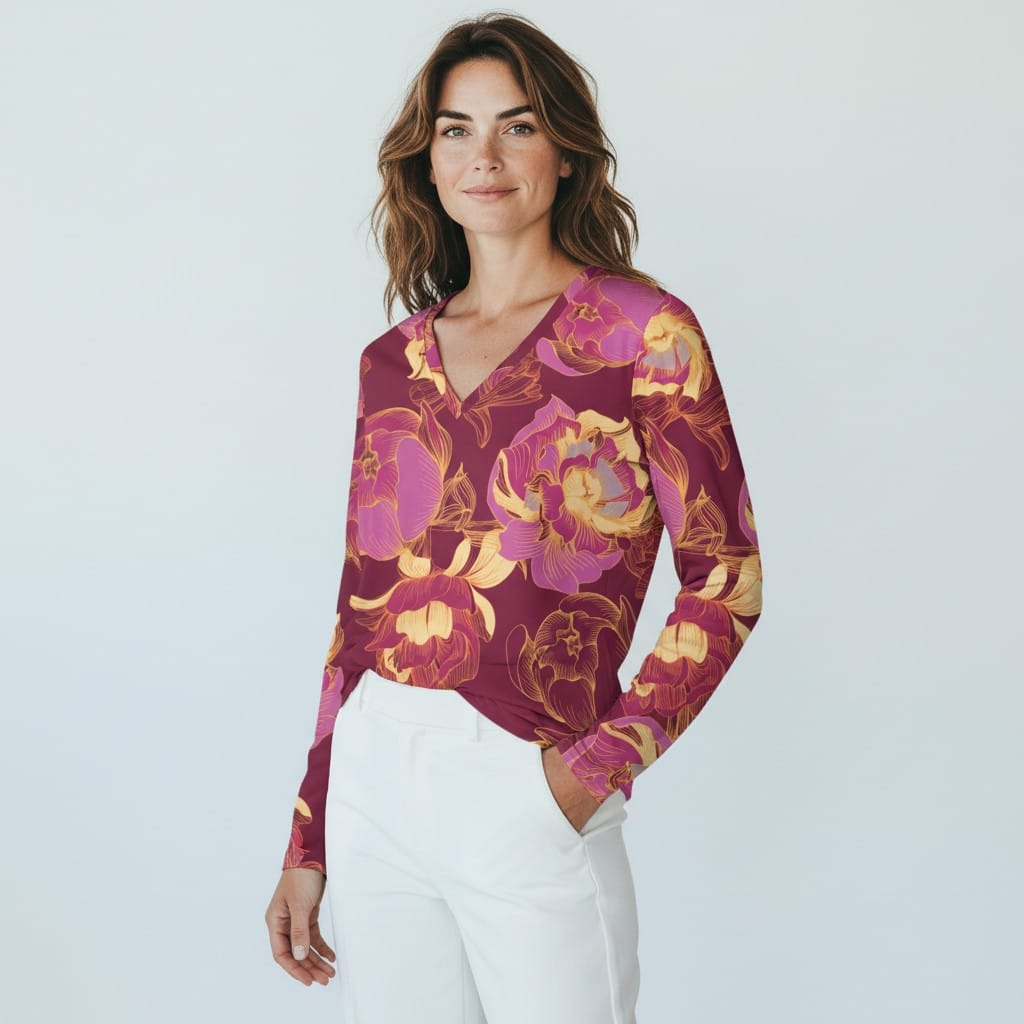 The Everyday V-Neck in Velvet Ember