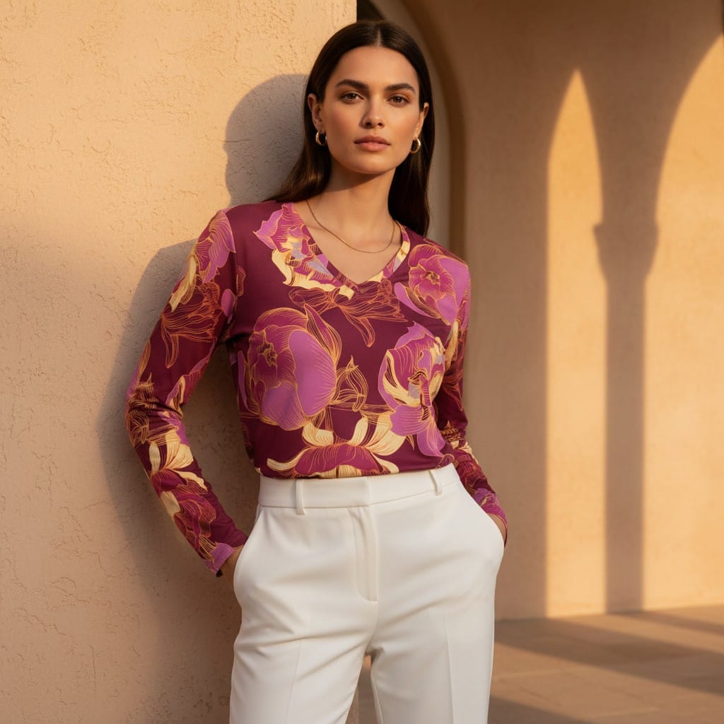 The Everyday V-Neck in Velvet Ember