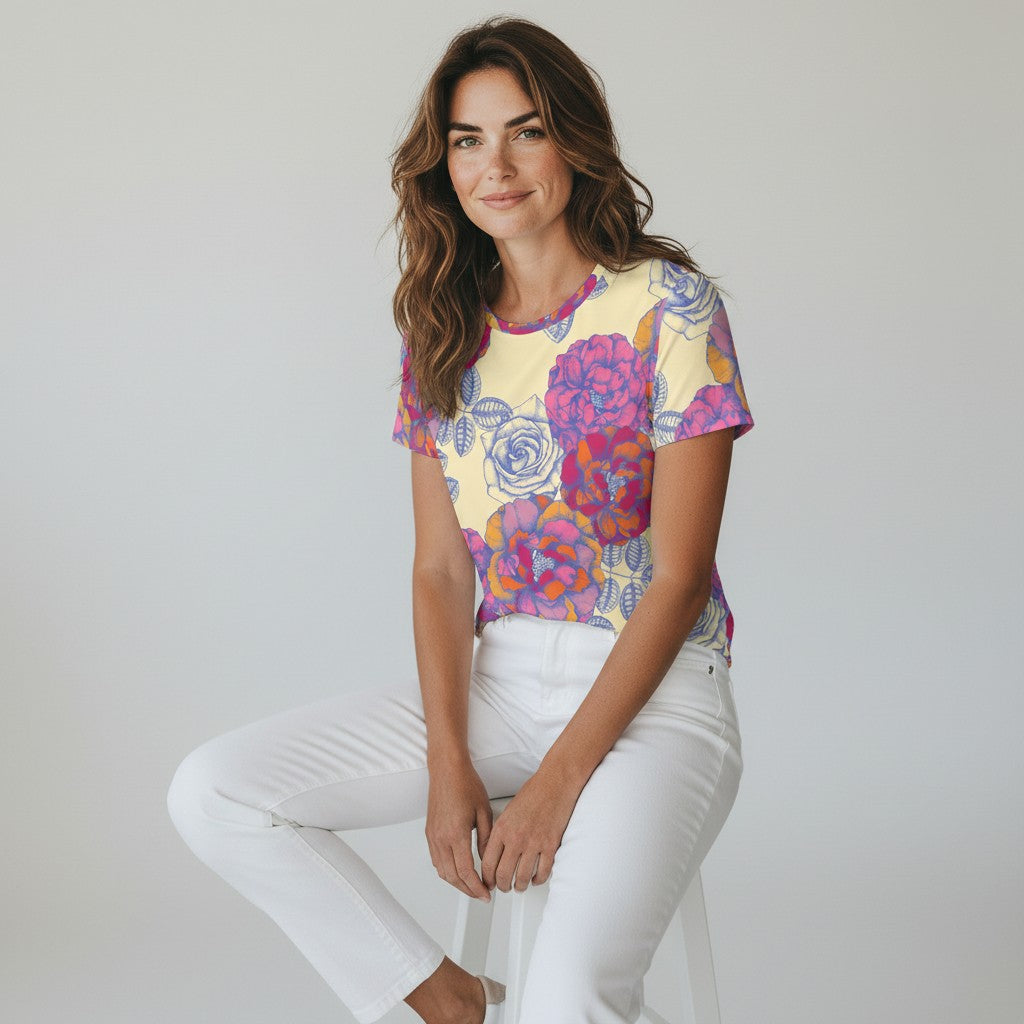 The Everyday Bloom Tee in Saffron Garden