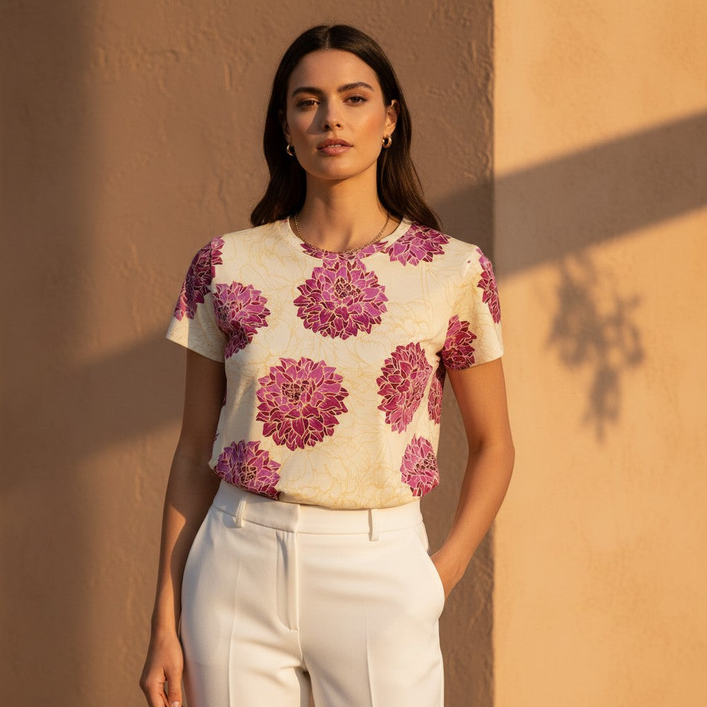 The Everyday Bloom Tee in Atelier Dahlia