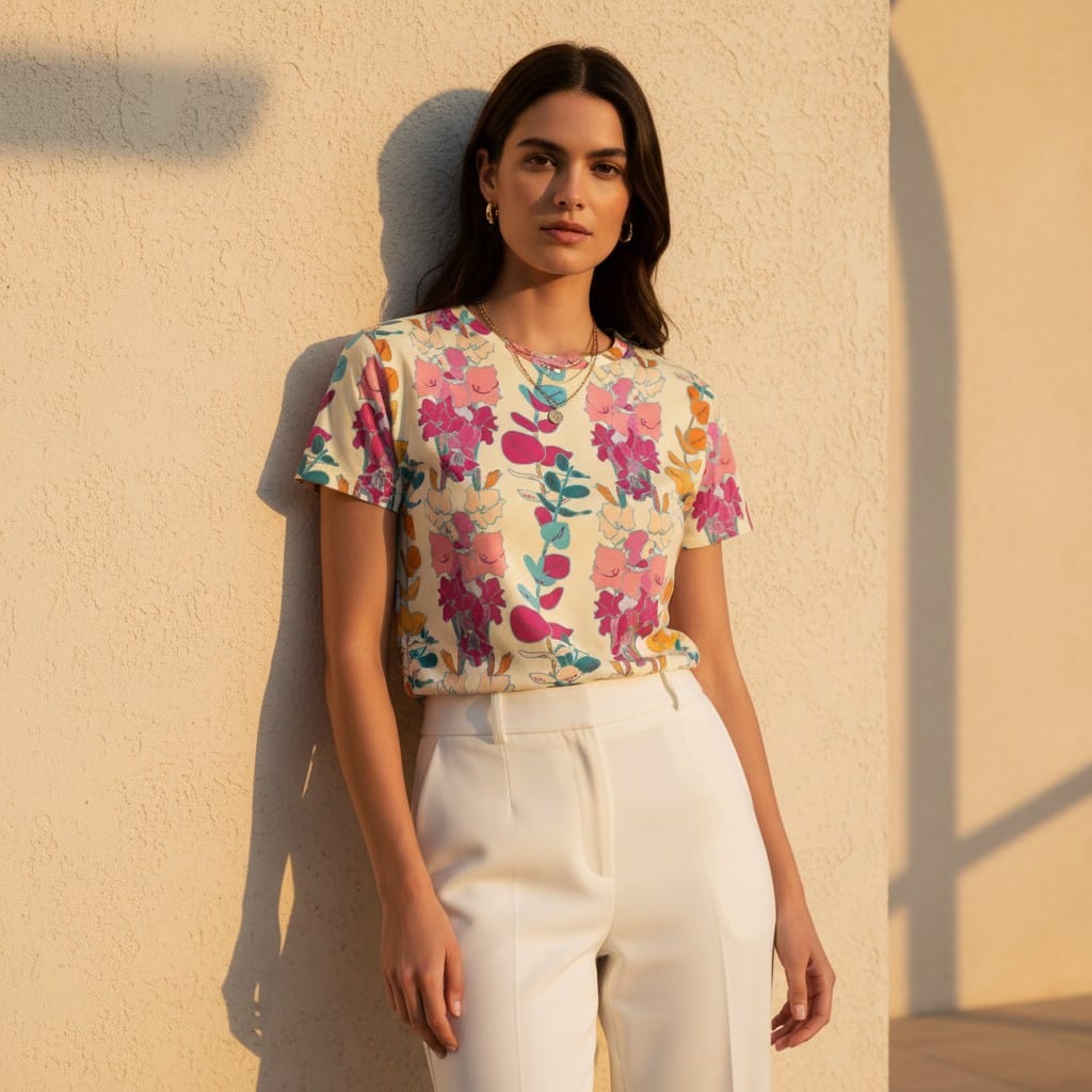 The Everyday Bloom Tee in Sunlit Vines