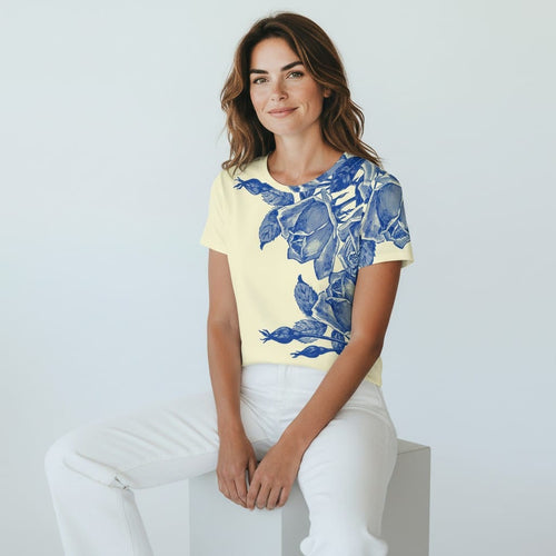 The Everyday Bloom Tee in Azure Bloom