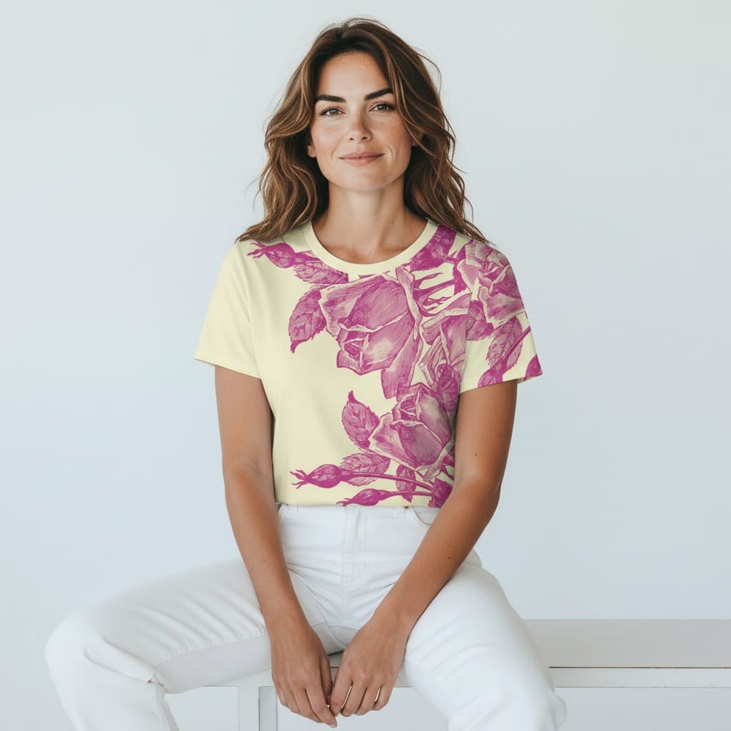 The Everyday Bloom Tee in Rosé Garden