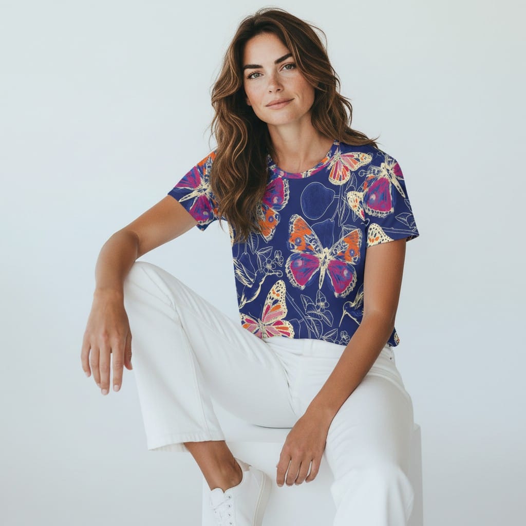 The Everyday Bloom Tee in Nocturne Wings