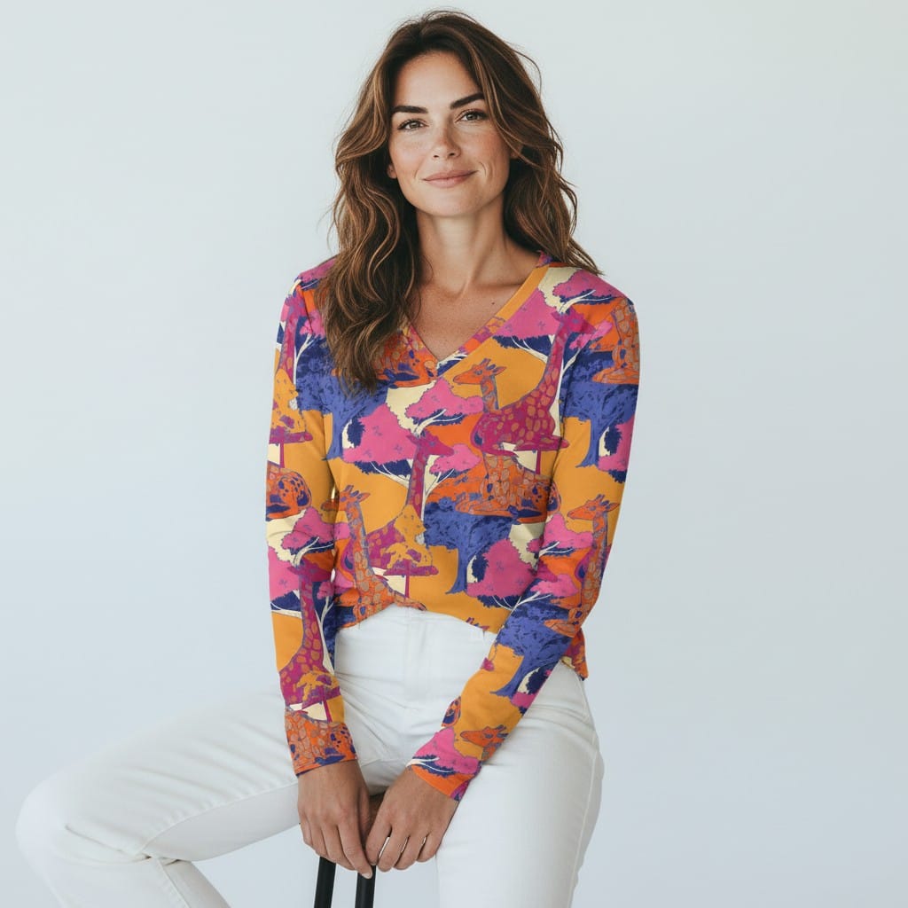 The Everyday V-Neck in Wild Savanna