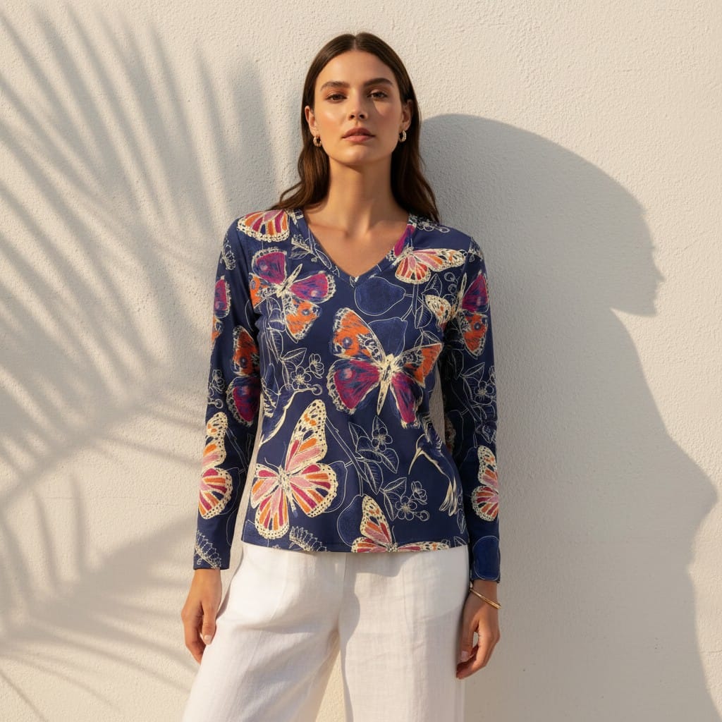 The Everyday V-Neck in Nocturne Wings