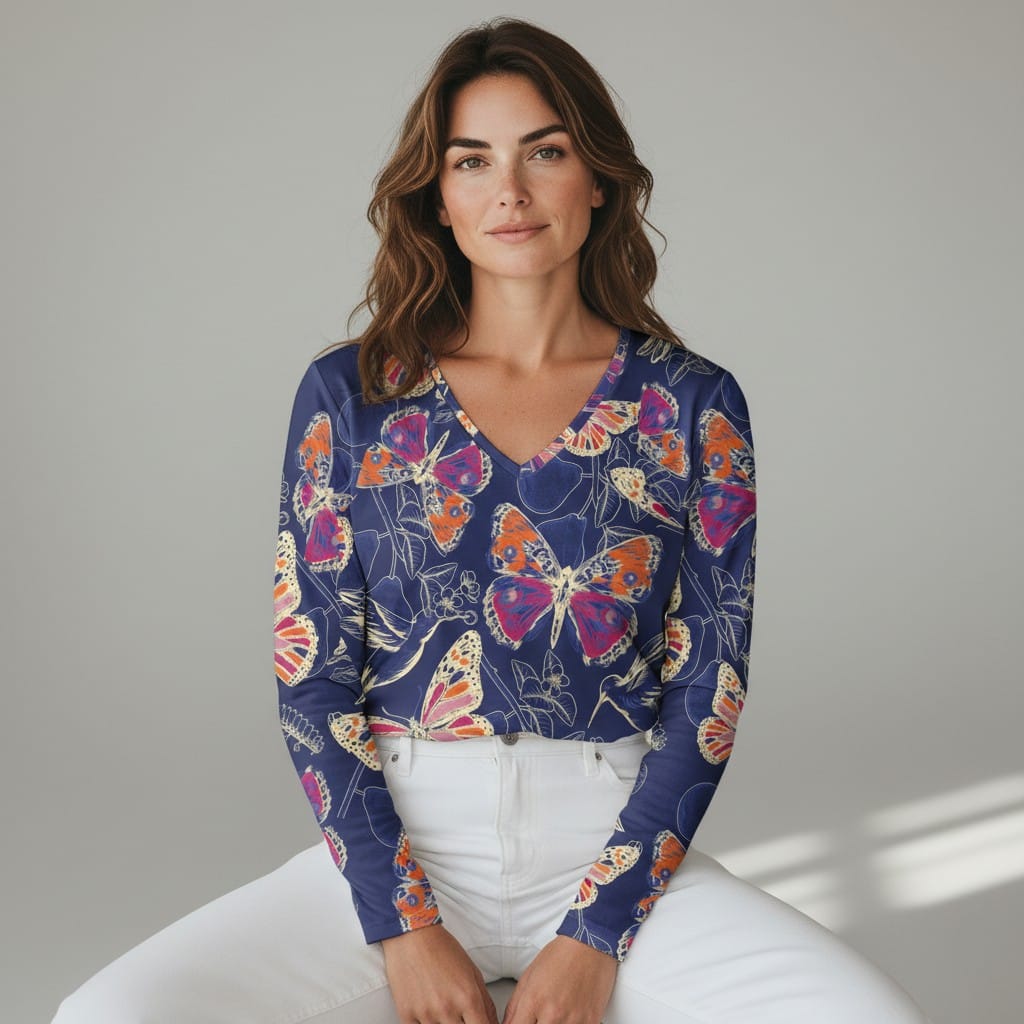 The Everyday V-Neck in Nocturne Wings