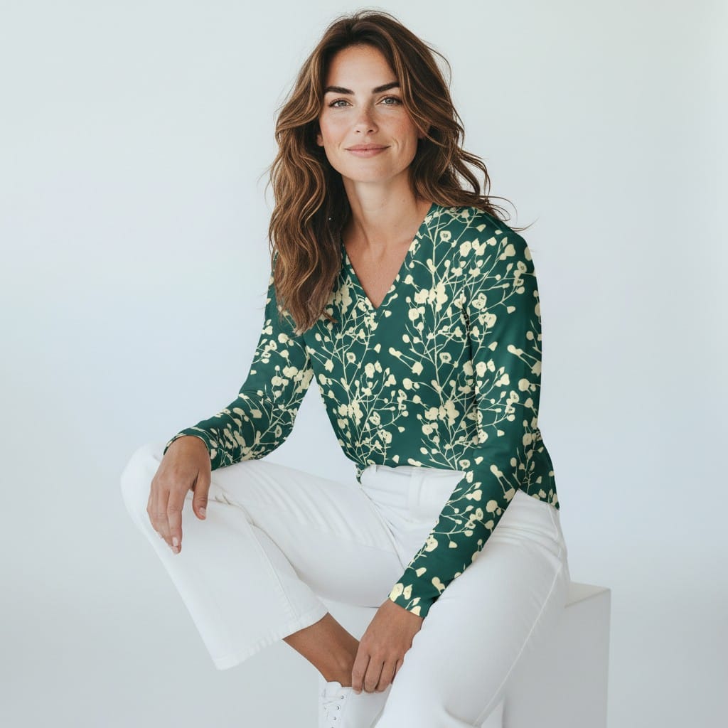 The Everyday V-Neck in Willow Garden