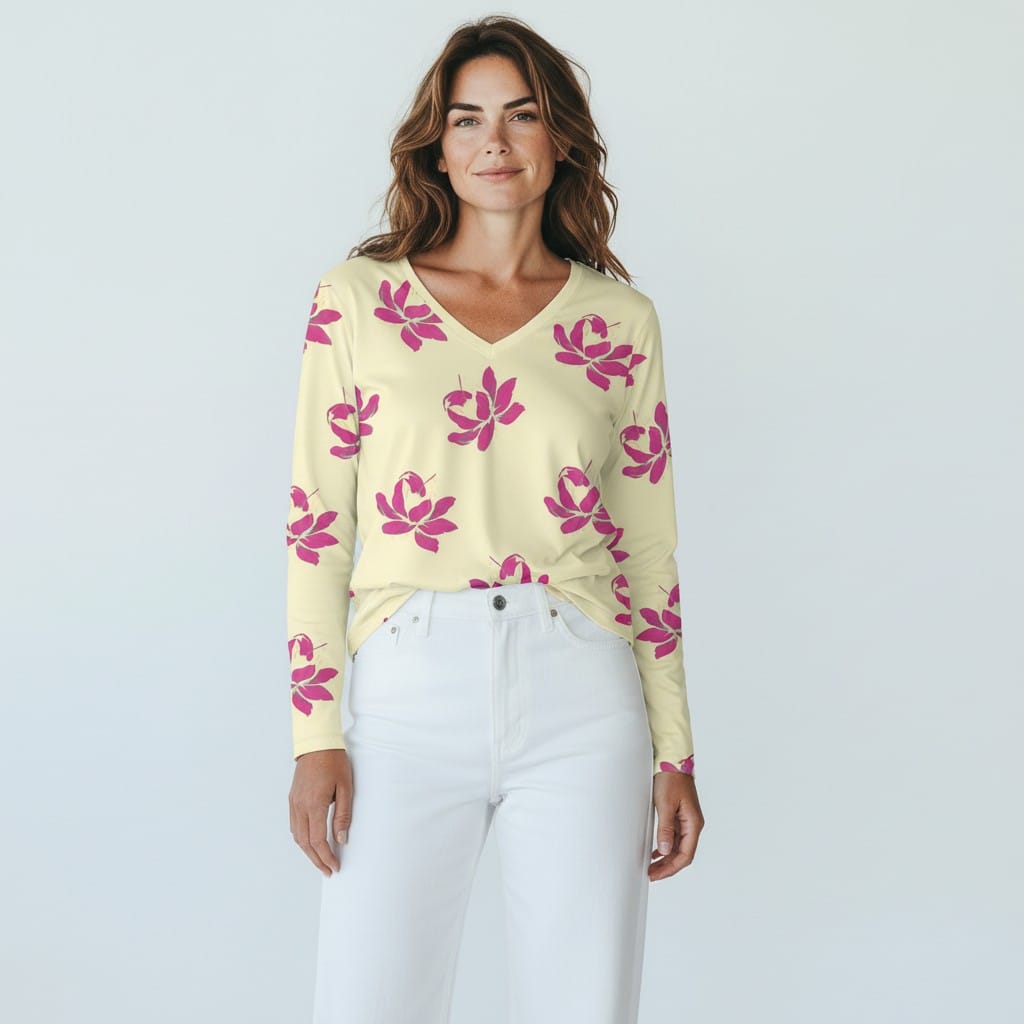 The Everyday V-Neck in Petal Drift
