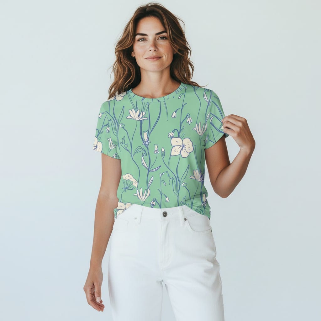 The Everyday Bloom Tee in Willow Sketch