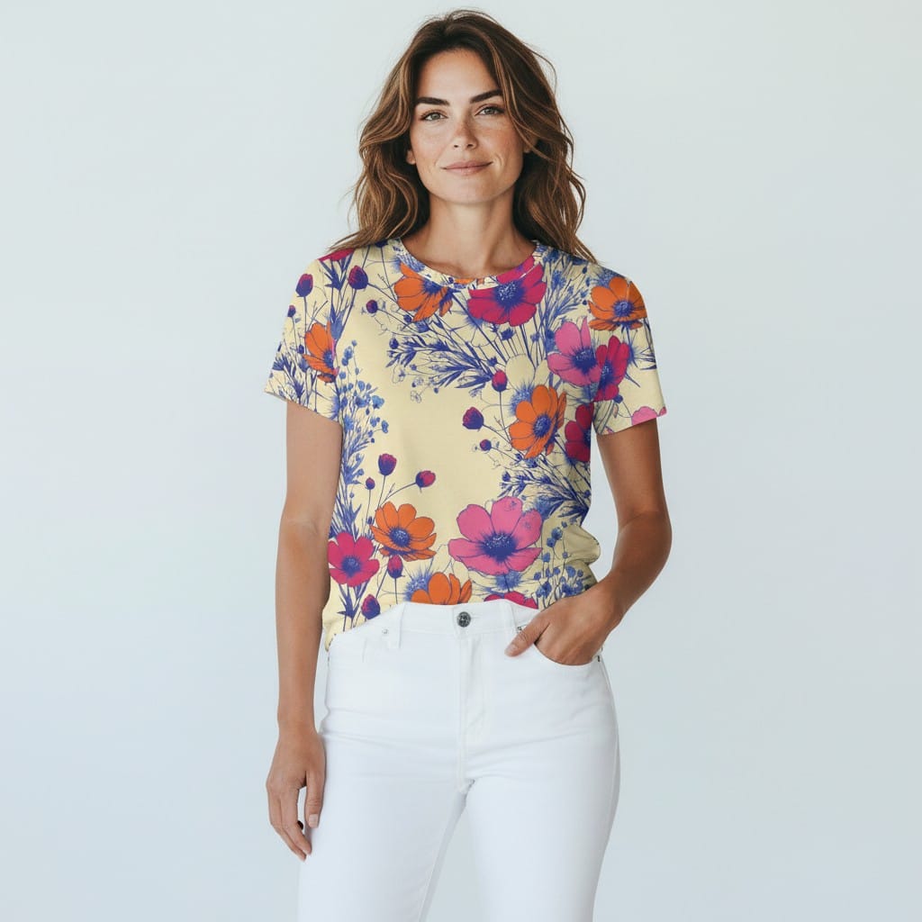 The Everyday Bloom Tee in Cobalt Bloom