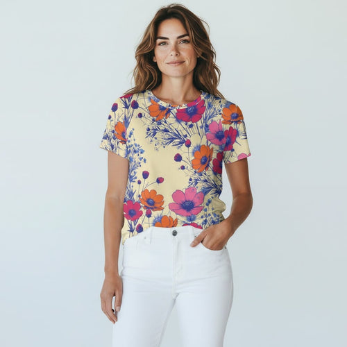 The Everyday Bloom Tee in Cobalt Bloom