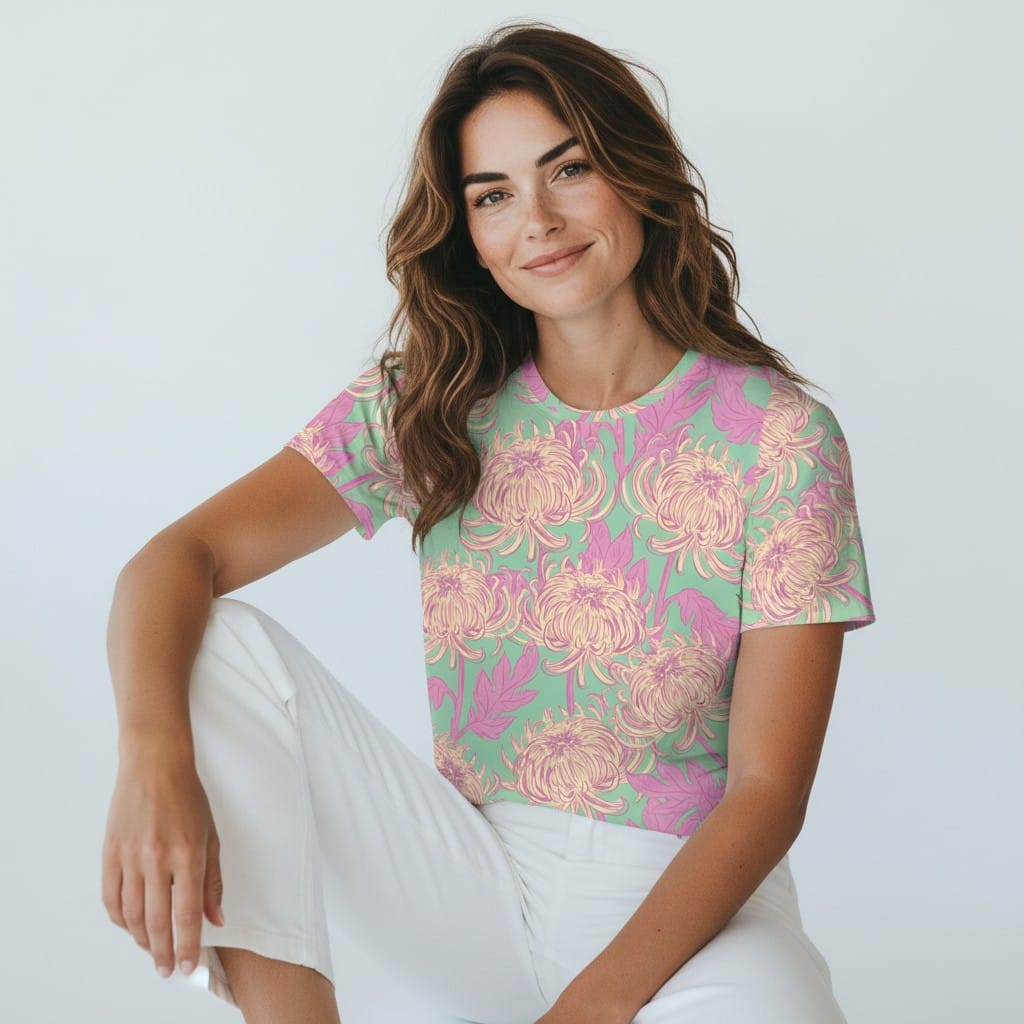Printify Compressed The Everyday Bloom Tee in Mint Muse