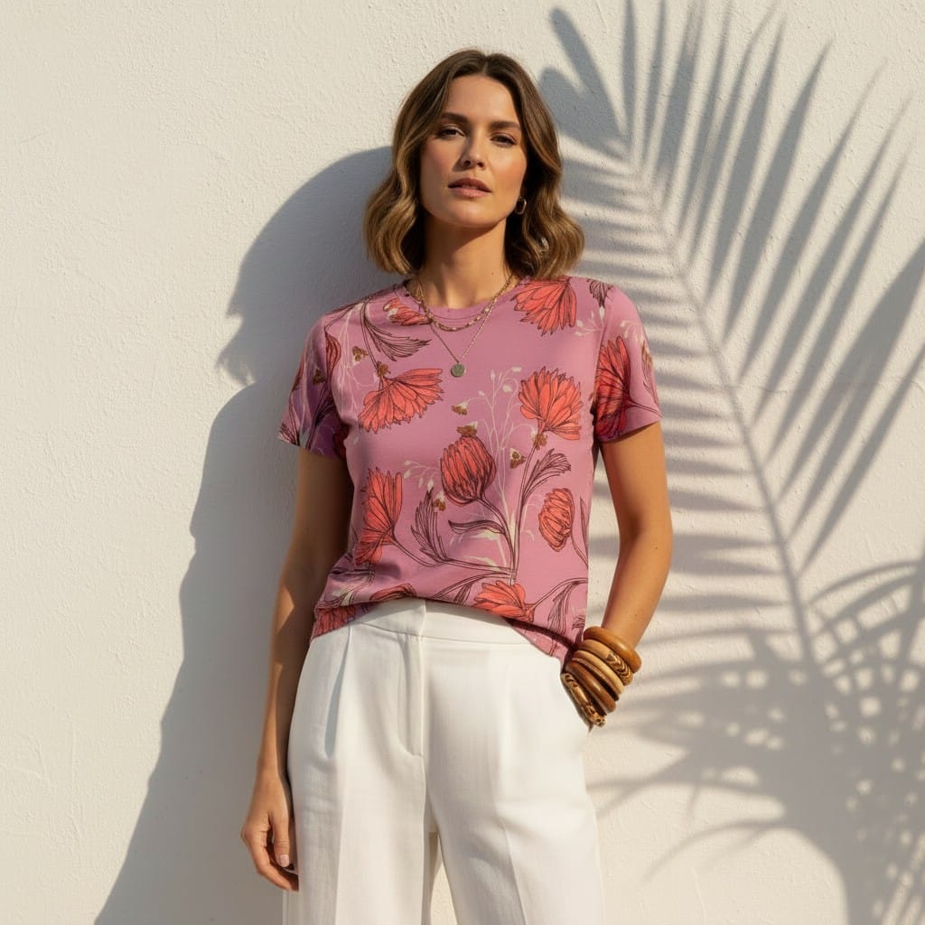 The Everyday Bloom Tee in Wild Rose Drift