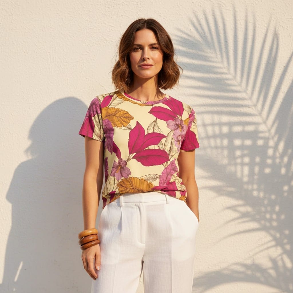 The Everyday Bloom Tee in Rose Canopy