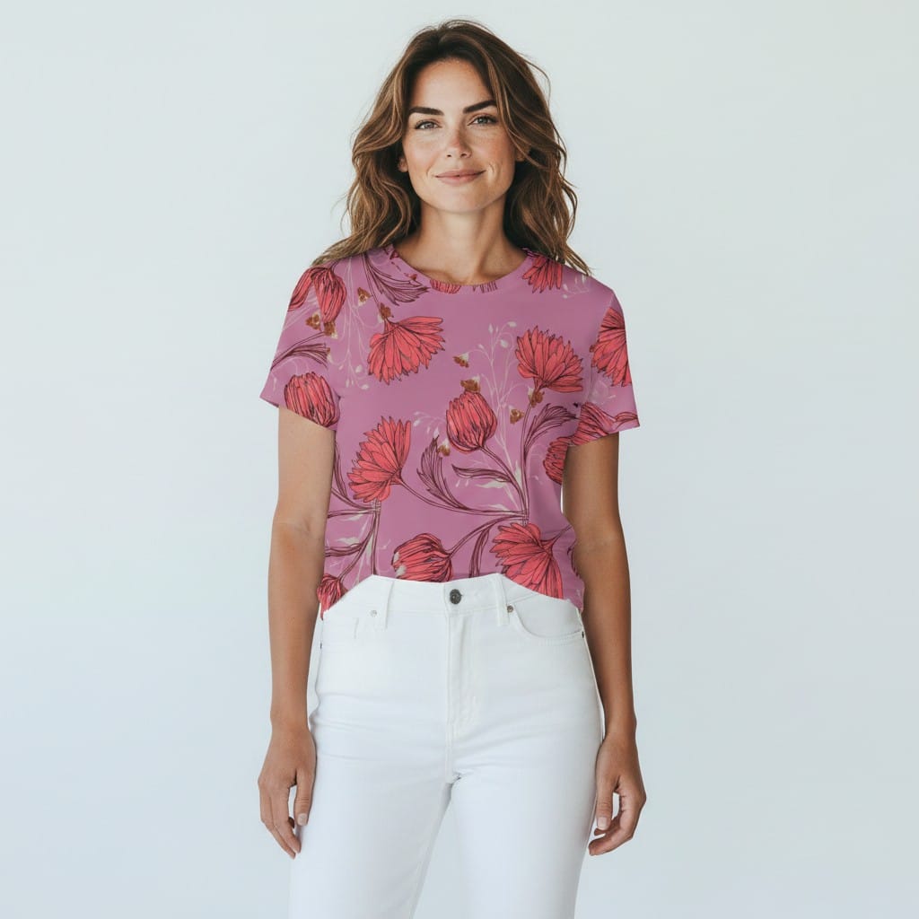 The Everyday Bloom Tee in Wild Rose Drift