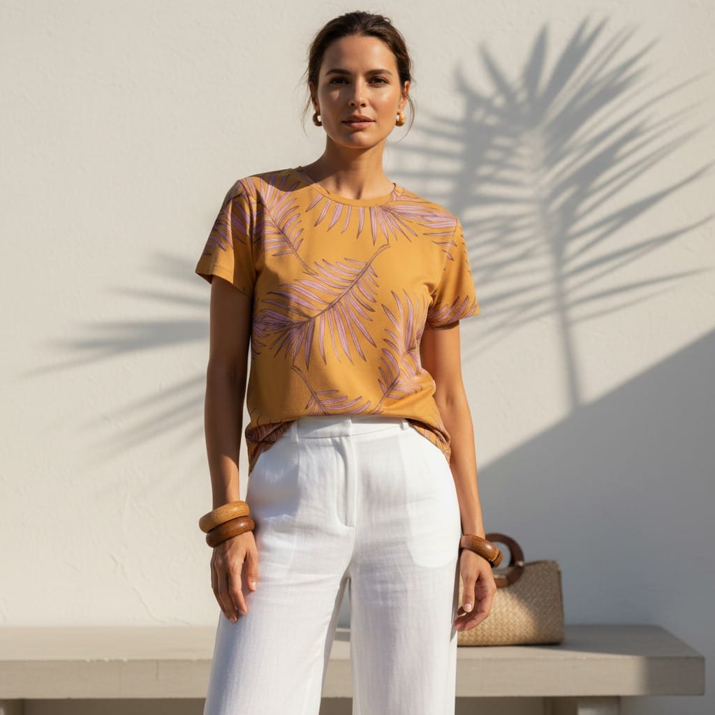 The Everyday Bloom Tee in Honey Palm