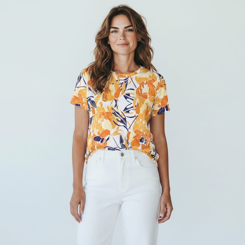 The Everyday Bloom Tee in Apricot Bloom