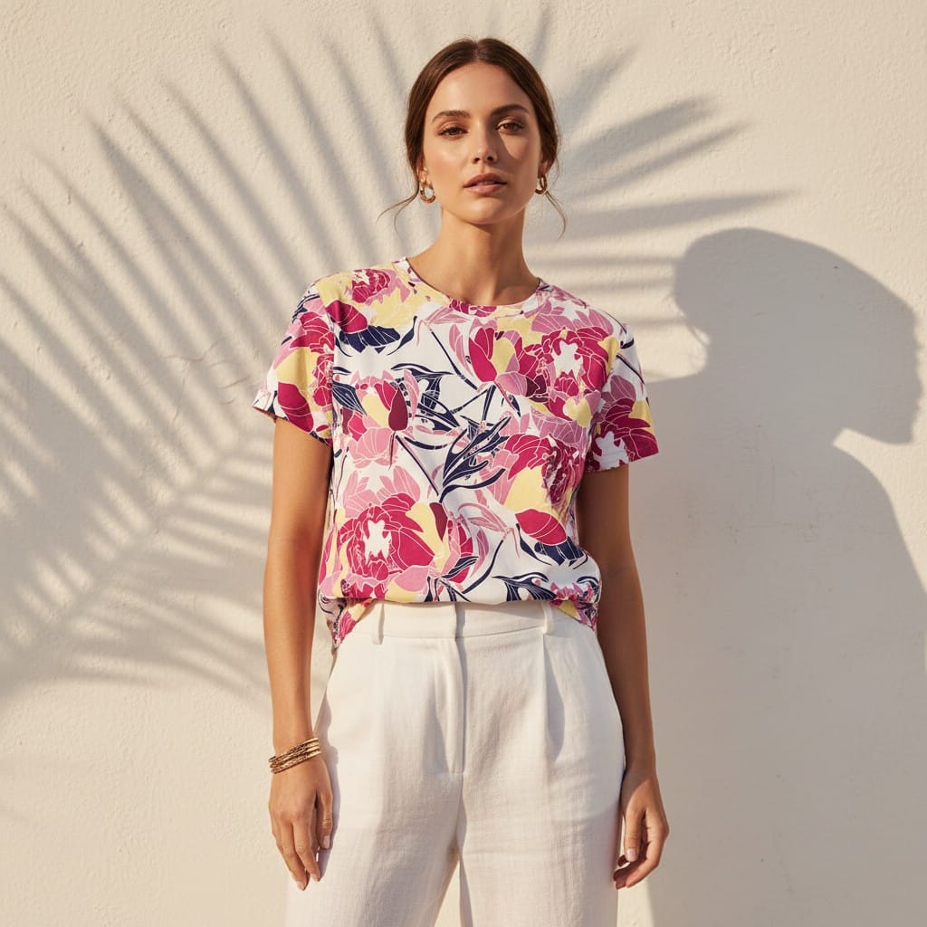 The Everyday Bloom Tee in Raspberry Bloom