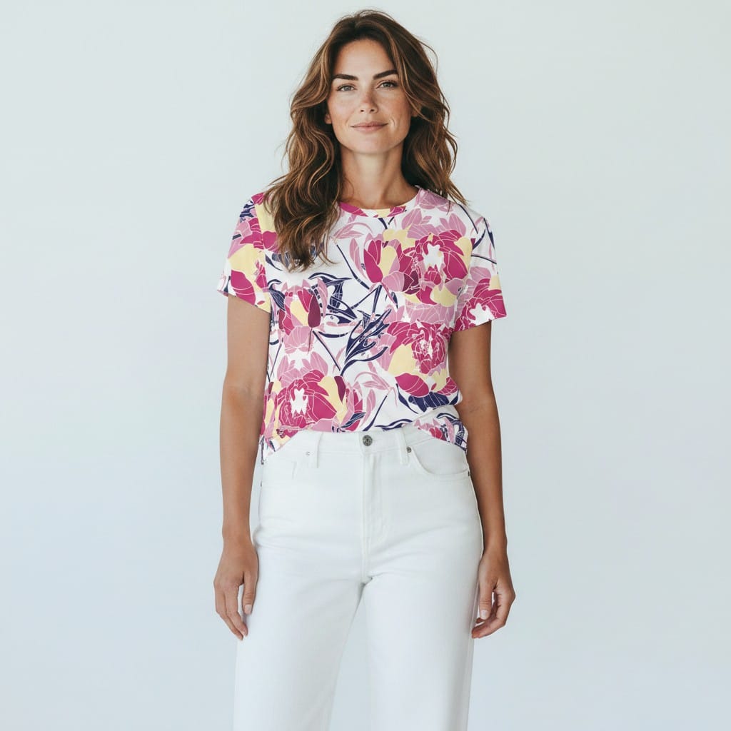 The Everyday Bloom Tee in Raspberry Bloom