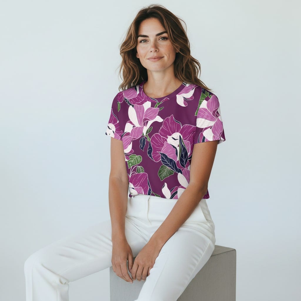 The Everyday Bloom Tee in Plum Botanica