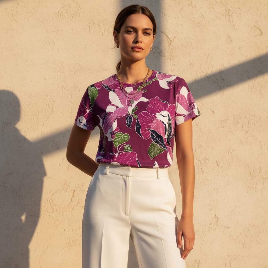 The Everyday Bloom Tee in Plum Botanica