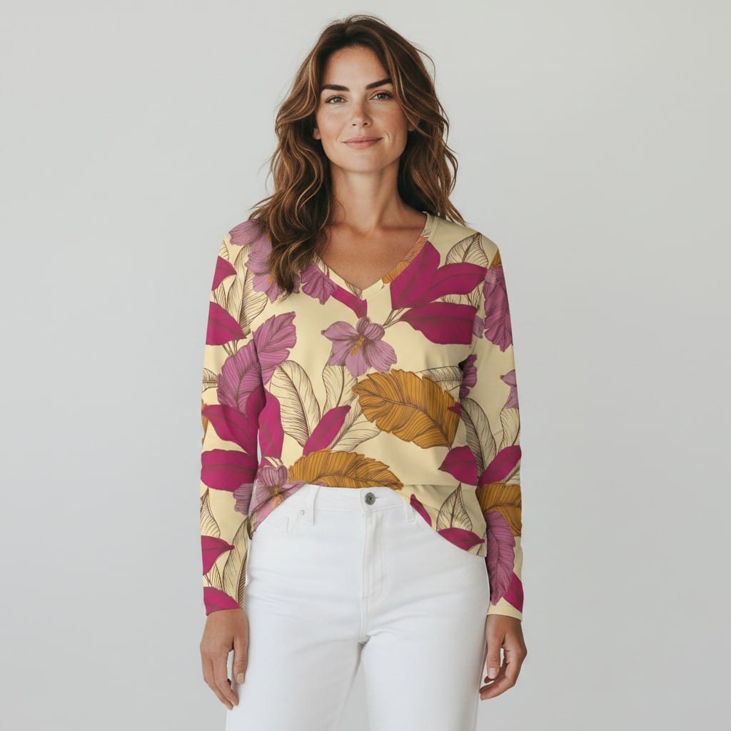 The Everyday V-Neck in Rose Canopy