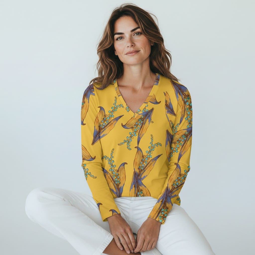 The Everyday V-Neck in Golden Lily
