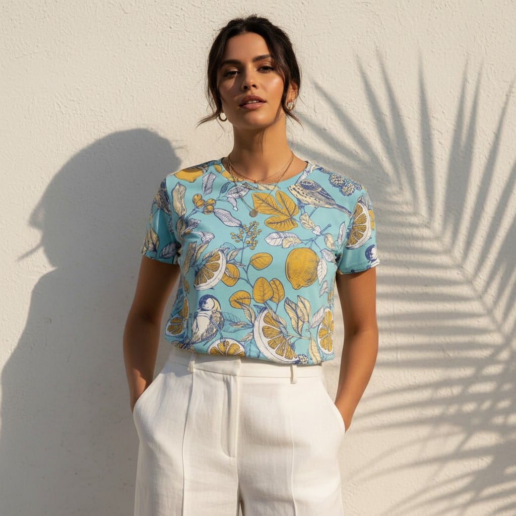 The Everyday Bloom Tee in Lemon Grove