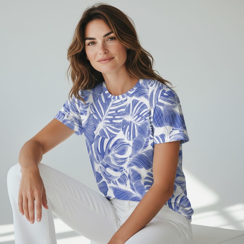 The Everyday Bloom Tee in Azure Canopy