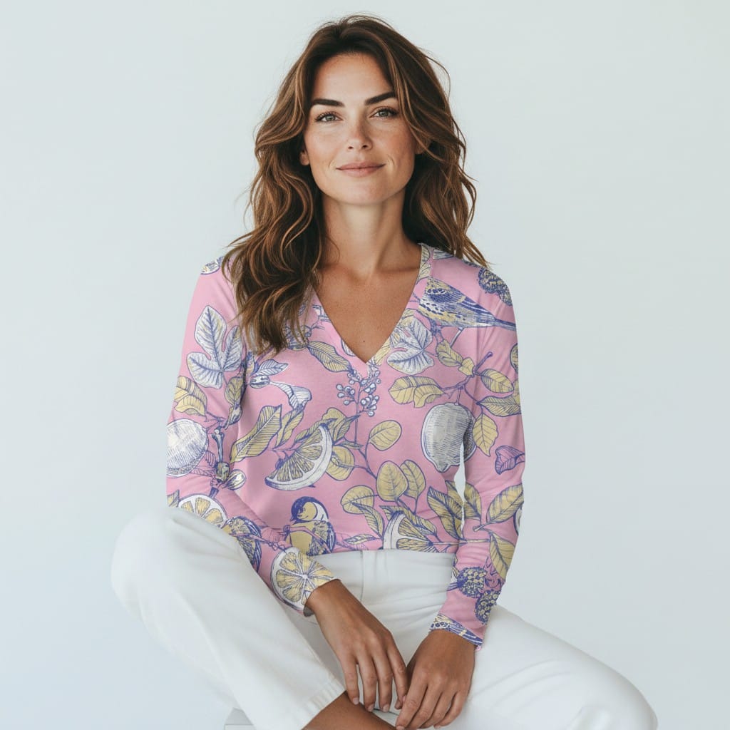 The Everyday V-Neck in Citrus Grove