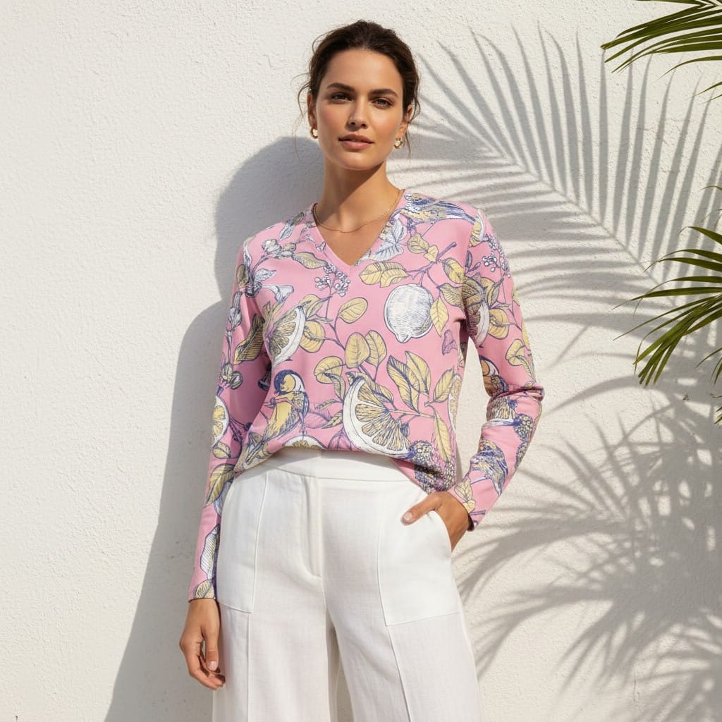 The Everyday V-Neck in Citrus Grove