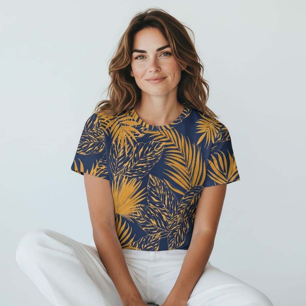 The Everyday Bloom Tee in Midnight Palm