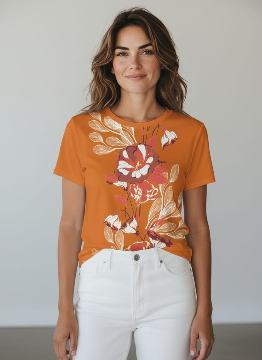The Everyday Bloom Tee in Terracotta Bloom