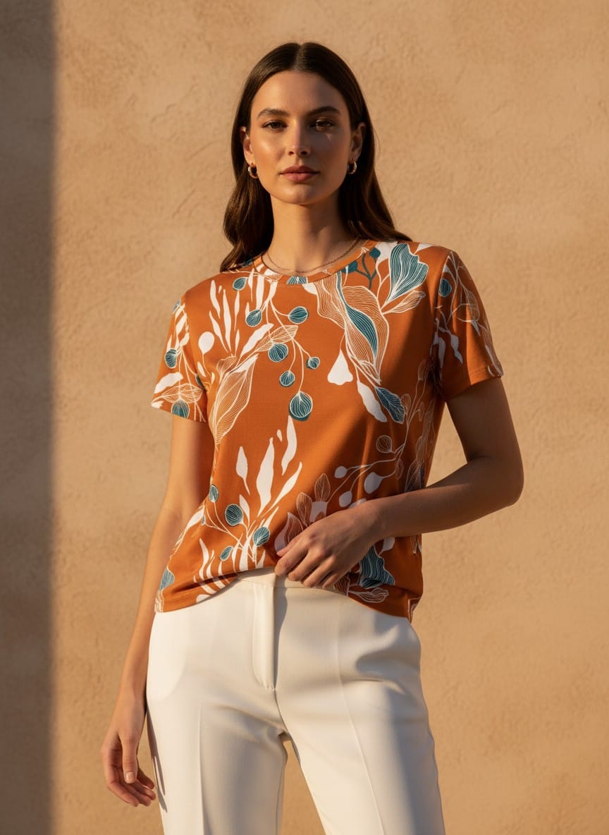 The Everyday Bloom Tee in Amber Eucalyptus