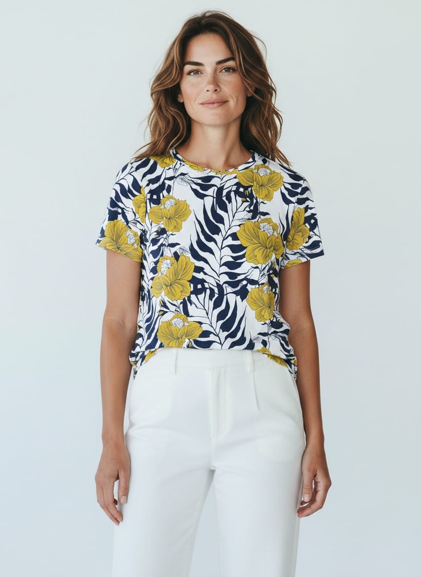 The Everyday Bloom Tee in Cobalt Canopy