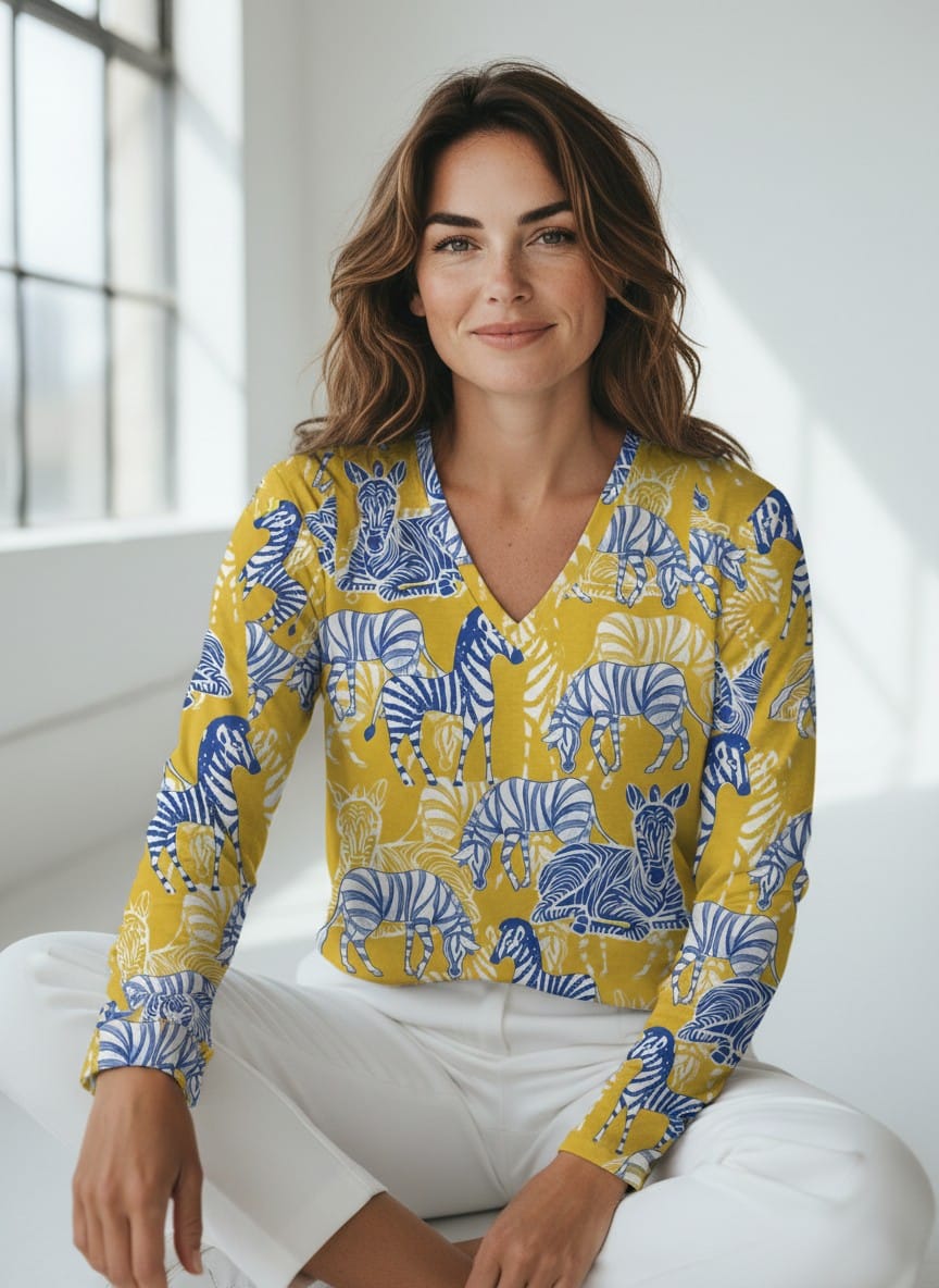 The Everyday V-Neck in Golden Savanna